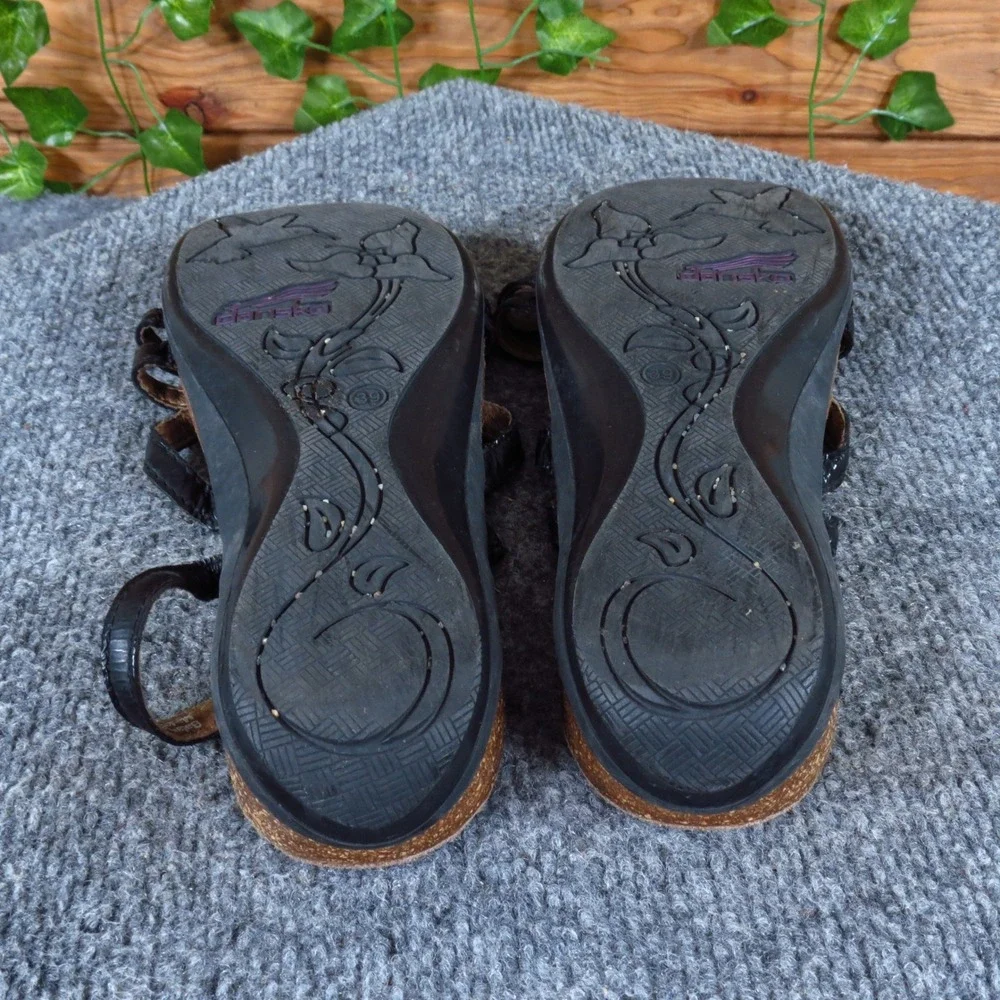 Dansko Roslyn Women Strappy Thong Sandal Size‎ 39 Casual Comfort Black Leather